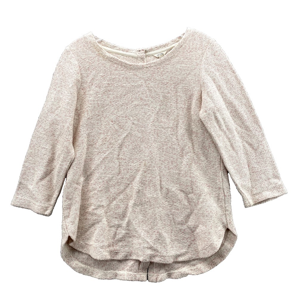 Fat Face Sweater Womens 4 Pink Heather Button Down Back Drop Cut Academia Preppy